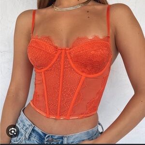 White Fox Bustier Corset Top